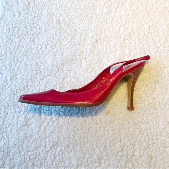 Bebe Deep Pointy Toe Red Slingback Shoes sz10 NWOB - Picture 5 of 8